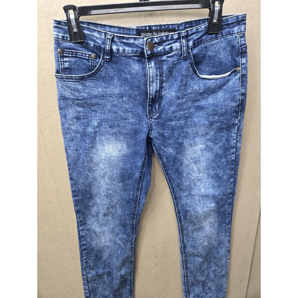 Brooklyn Laundry‎ Men's Jeans W36 L32 Acid Wash Stretch Denim Blue Slim Fit